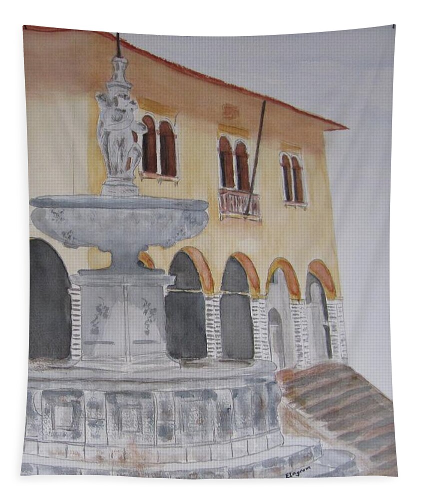 Italy Tapestry featuring the painting Italy, Vittorio Veneto by Elvira Ingram