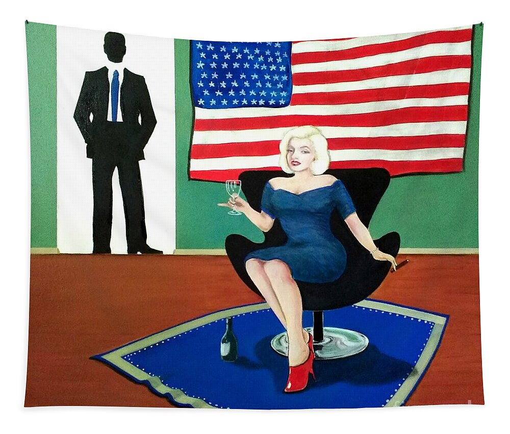 John Lyes Tapestry featuring the painting Jack and Marilyn by John Lyes
