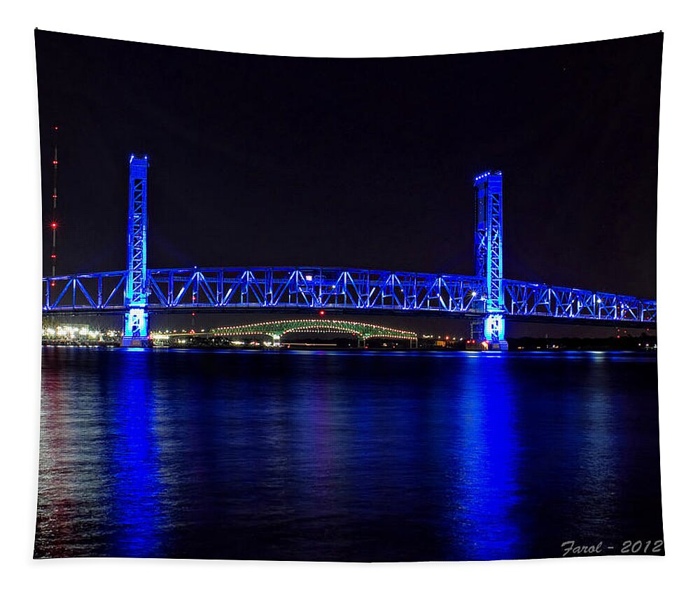 Jacksonville Tapestry featuring the photograph Jacksonville's Blue Bridge by Farol Tomson