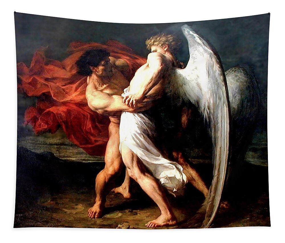 Jacob Wrestling with the Angel Tapestry