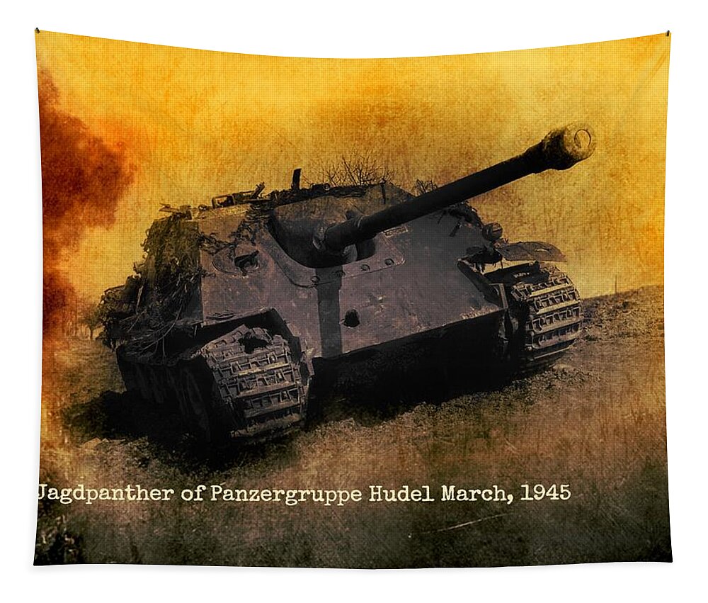 Tank Tapestry featuring the digital art Jagdpanther German WW2 tank by John Wills