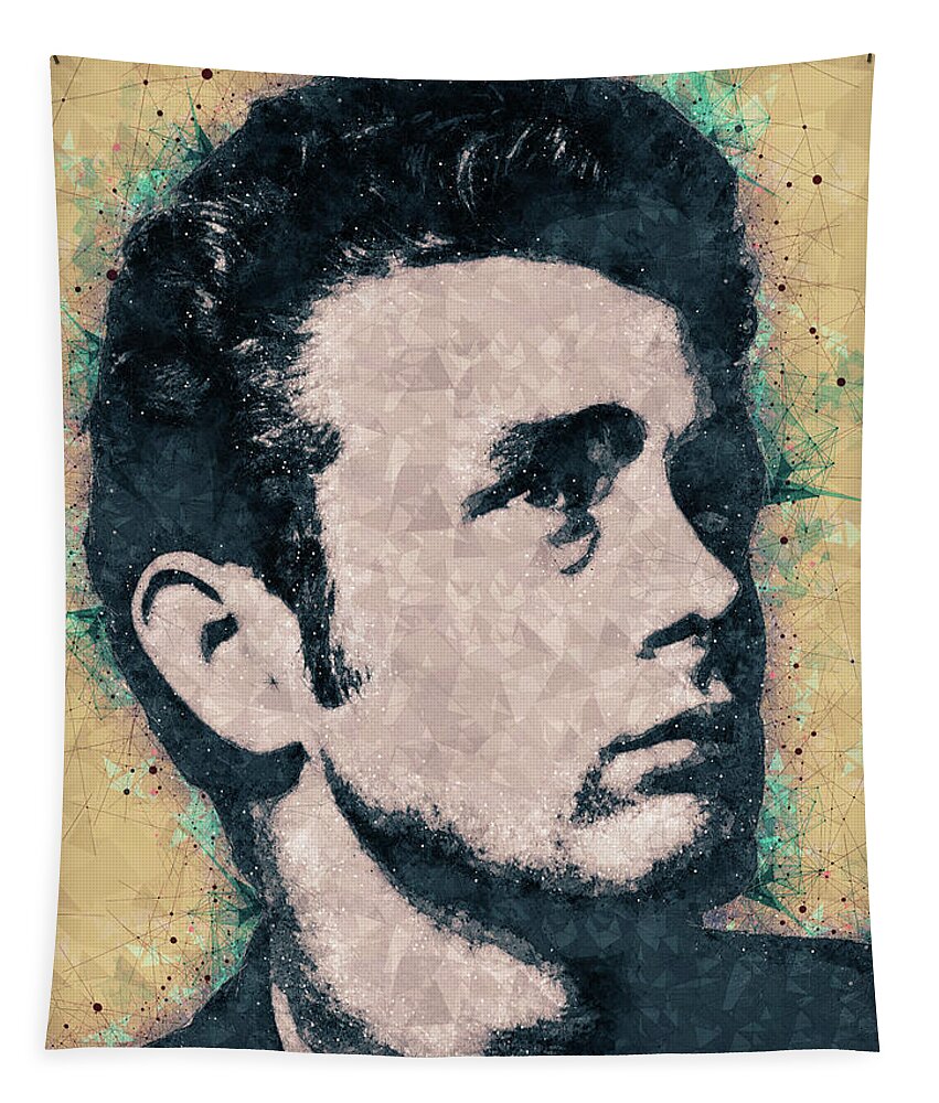 James Dean Tapestry featuring the mixed media James Dean Portrait by Studio Grafiikka