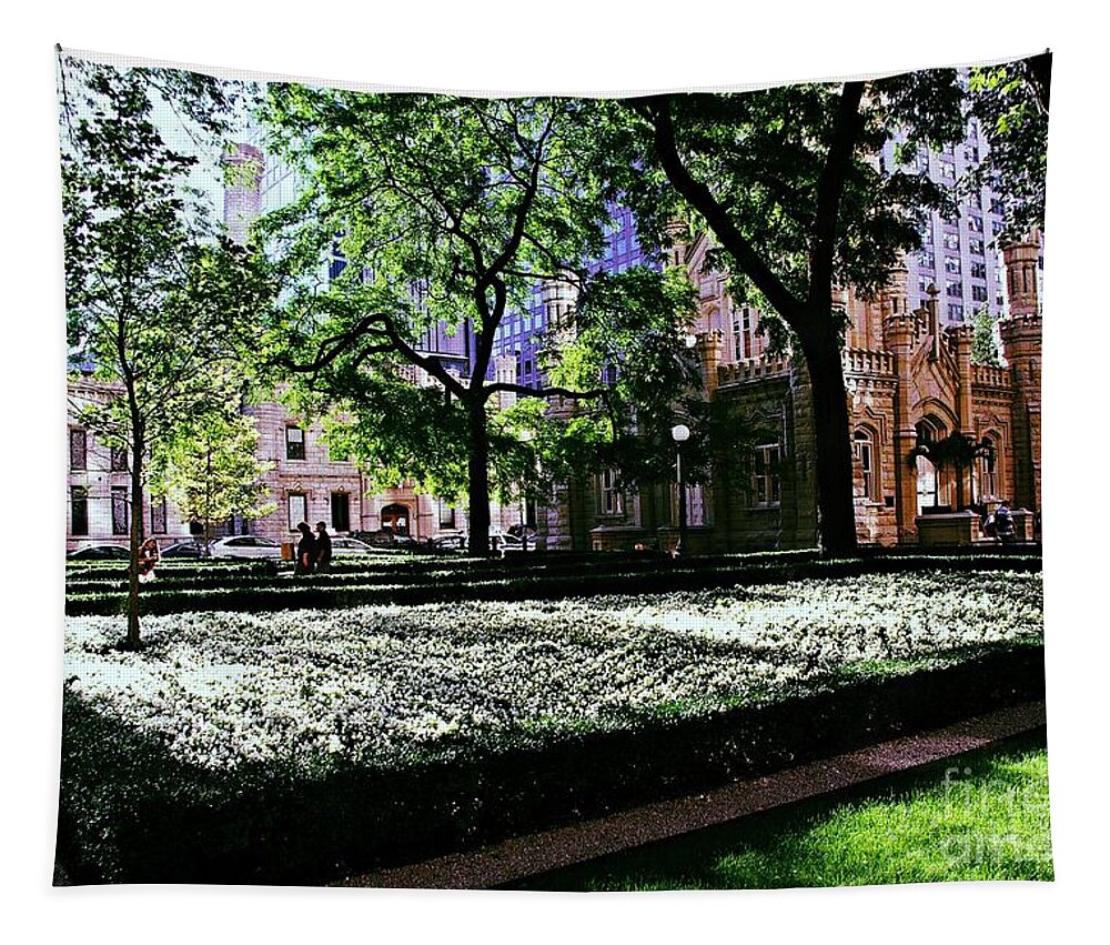 United States Tapestry featuring the photograph Jane M. Byrne Plaza - City of Chicago by Frank J Casella