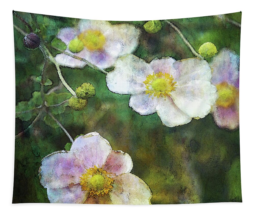 Japanese Anemone Tapestry featuring the photograph Japanese Anemone 4781 IDP_2 by Steven Ward