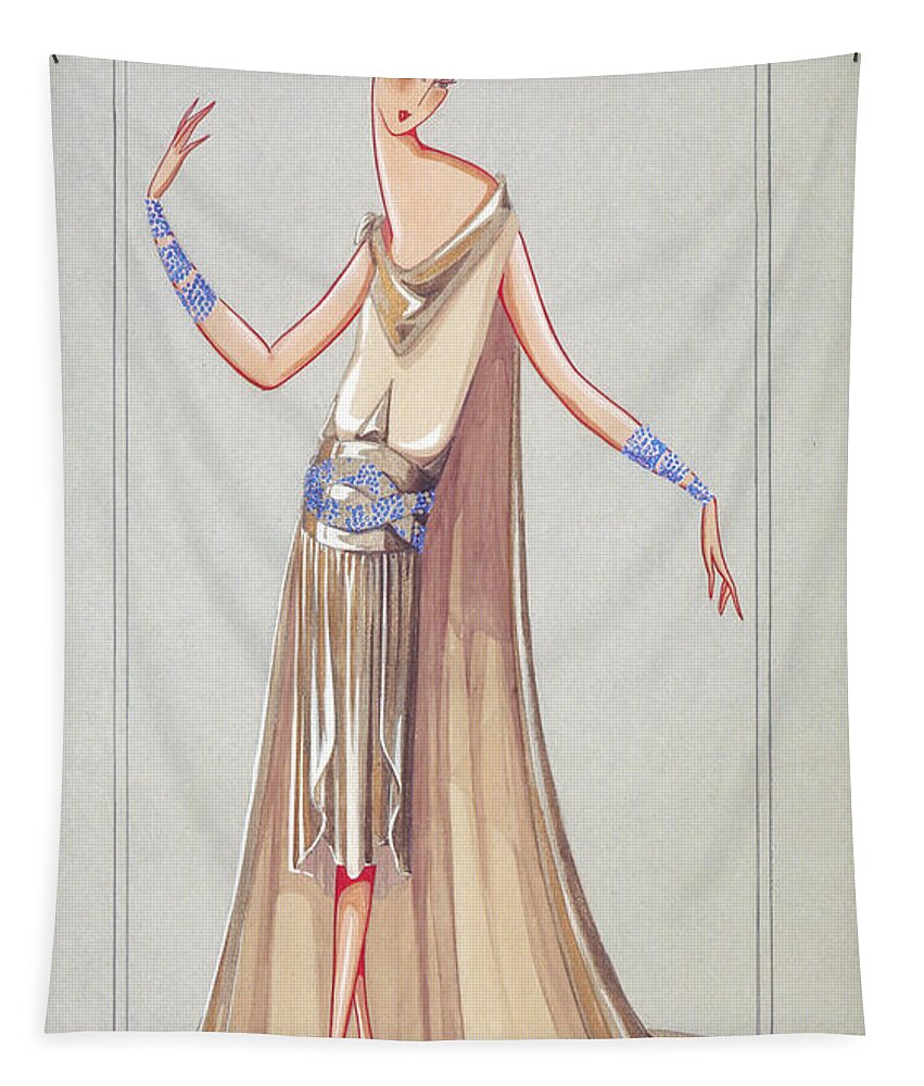 Fashion Tapestry featuring the photograph Jeanne Lanvin Design, 1927 by Science Source