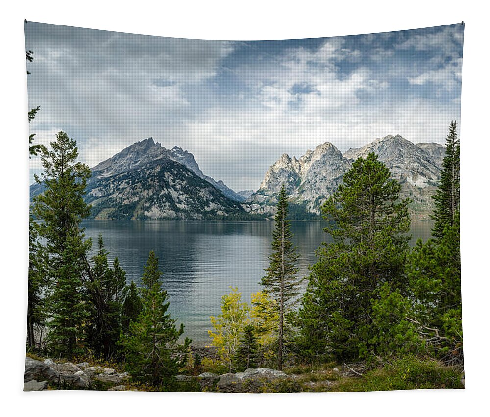 Jenny Lake Tapestry featuring the photograph Jenny Lake Overlook by Greni Graph
