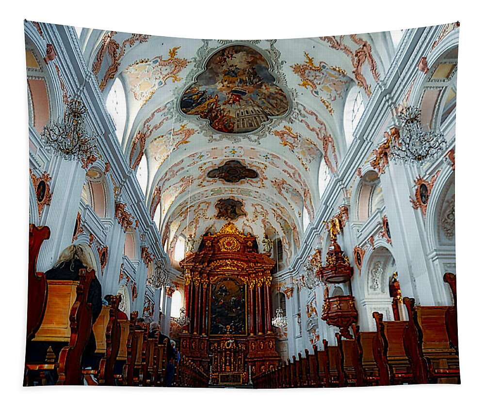 Lucerne Tapestry featuring the photograph Jesuit Church of Lucerne by Richard Gehlbach