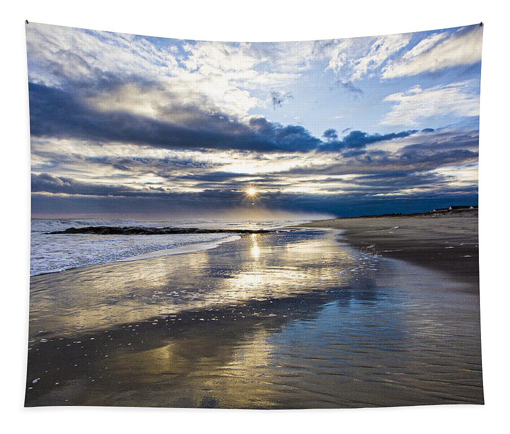 Jetty Tapestry featuring the photograph Jetty Four Sunset by Robert Seifert