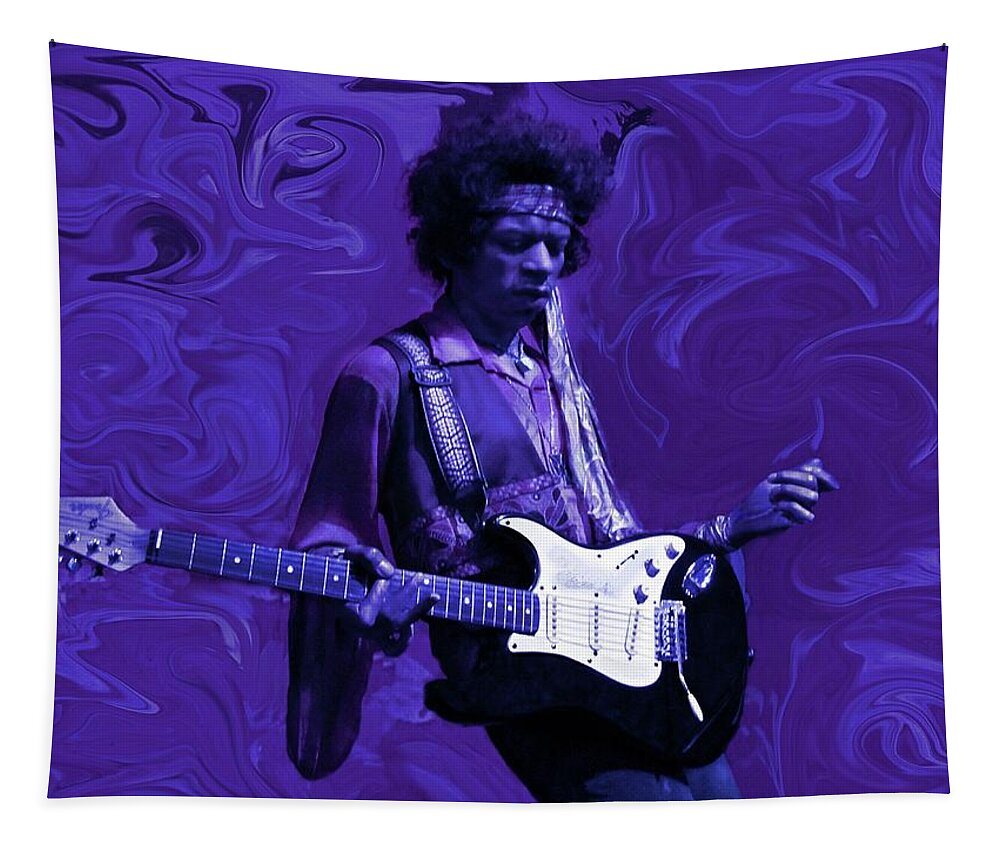 Jimi Hendrix Tapestry featuring the photograph Jimi Hendrix Purple Haze by David Dehner