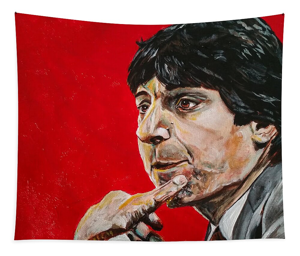 Portrait Tapestry featuring the painting Jimmy V by Joel Tesch