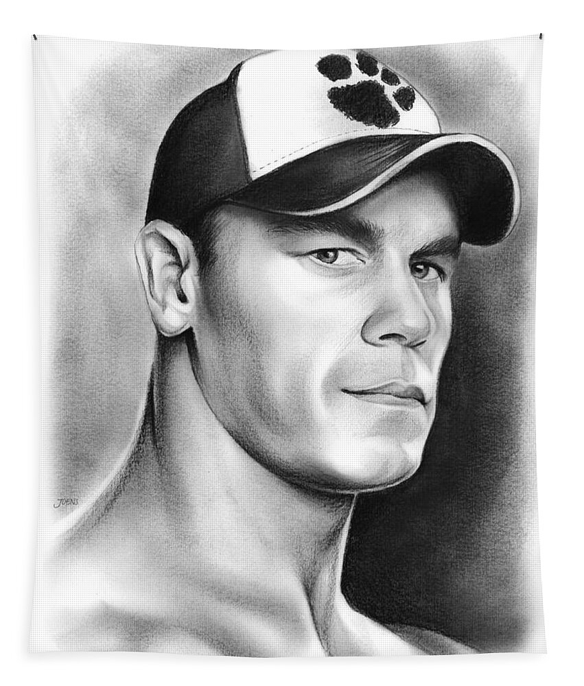 John Cena Tapestry featuring the drawing John Cena by Greg Joens