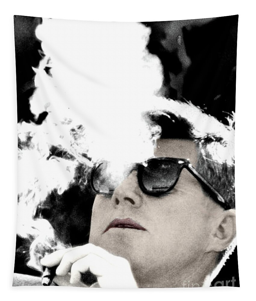 John F Kennedy Tapestry featuring the photograph John F Kennedy Cigar and Sunglasses by Doc Braham
