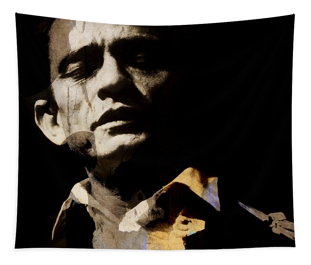 Johnny Cash Tapestry featuring the digital art Johnny Cash - I Walk The Line by Paul Lovering