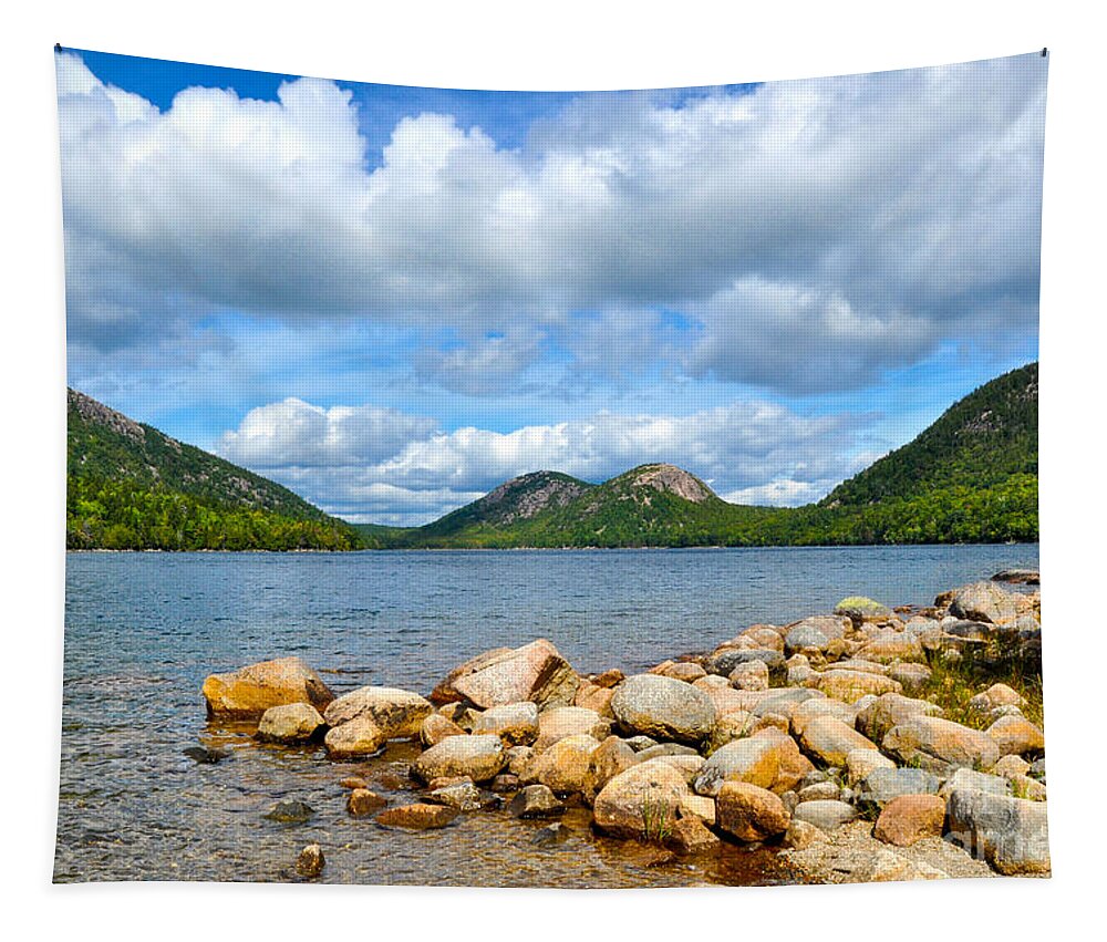 Nature Tapestry featuring the photograph Jordan Pond by Anna Serebryanik
