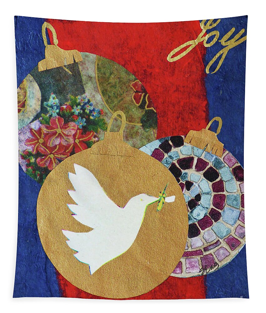 Greeting Tapestry featuring the mixed media Joy by Sharon Williams Eng