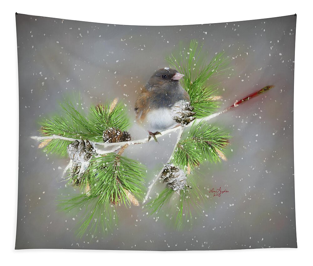 Junco Tapestry featuring the digital art Junco by Lena Auxier