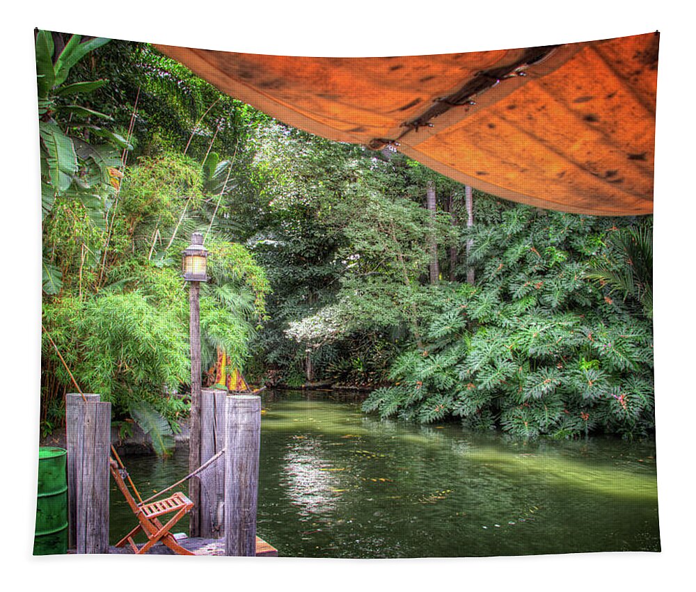 Magic Kingdom Tapestry featuring the photograph Jungle Cruise Docks by Mark Andrew Thomas