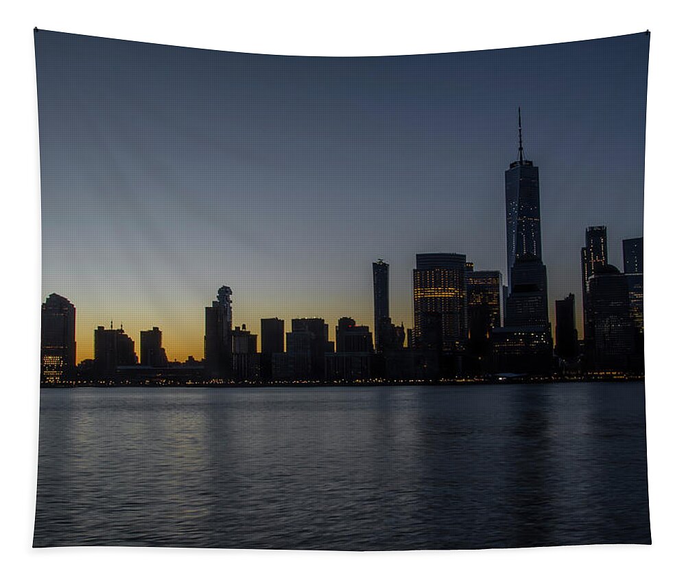 Just Tapestry featuring the photograph Just Before Sunrise - Lower Manhattan by Bill Cannon