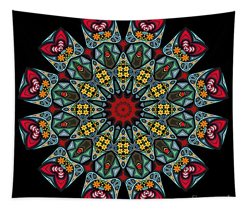 Mandala Tapestry featuring the digital art Kali Katp - 10 by Aimelle Ml