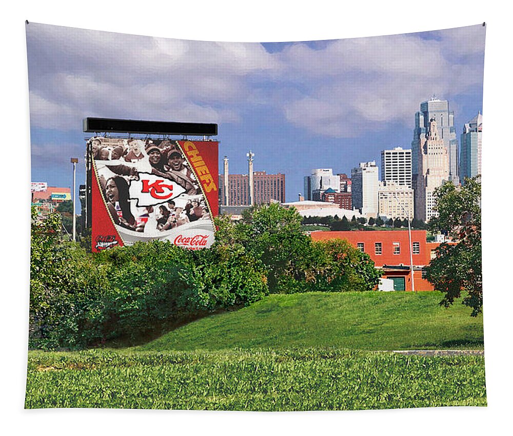 Landscape Tapestry featuring the photograph Kansas City Sky Line by Steve Karol