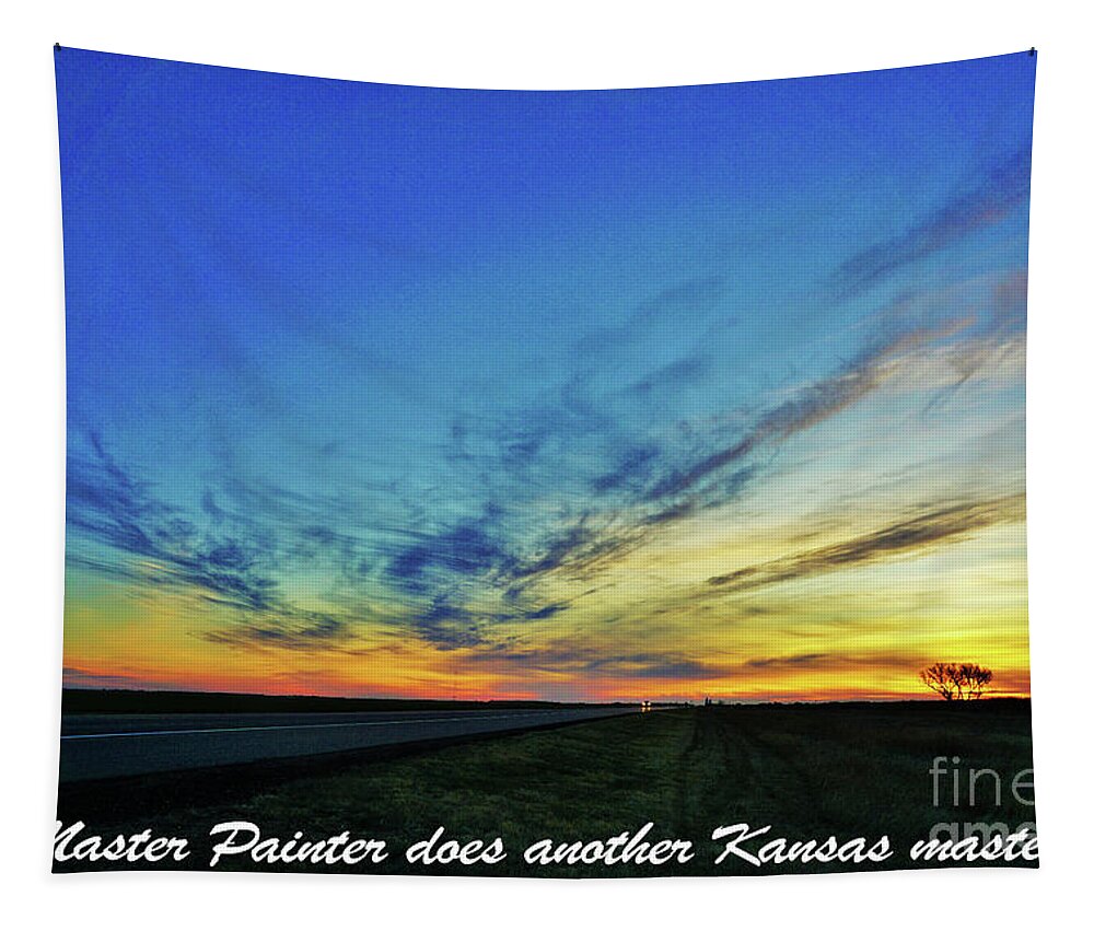 Kansas Tapestry featuring the photograph Kansas Sunrise by Merle Grenz