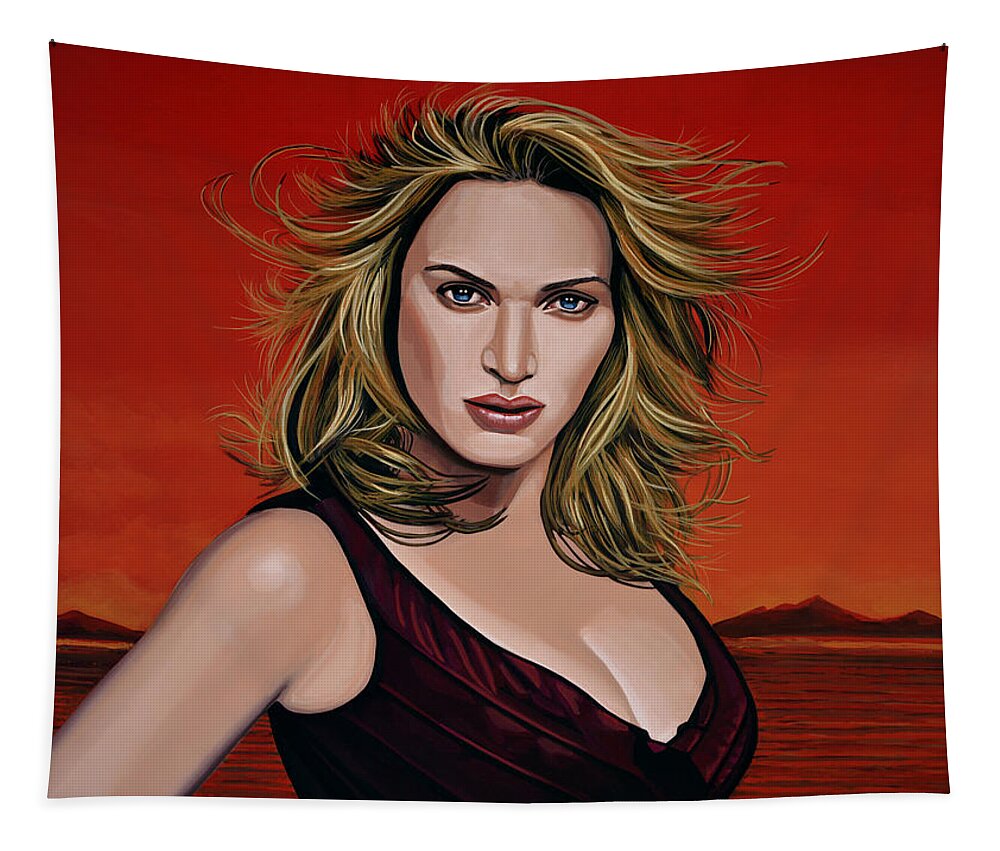 Kate Winslet Tapestry featuring the painting Kate Winslet by Paul Meijering