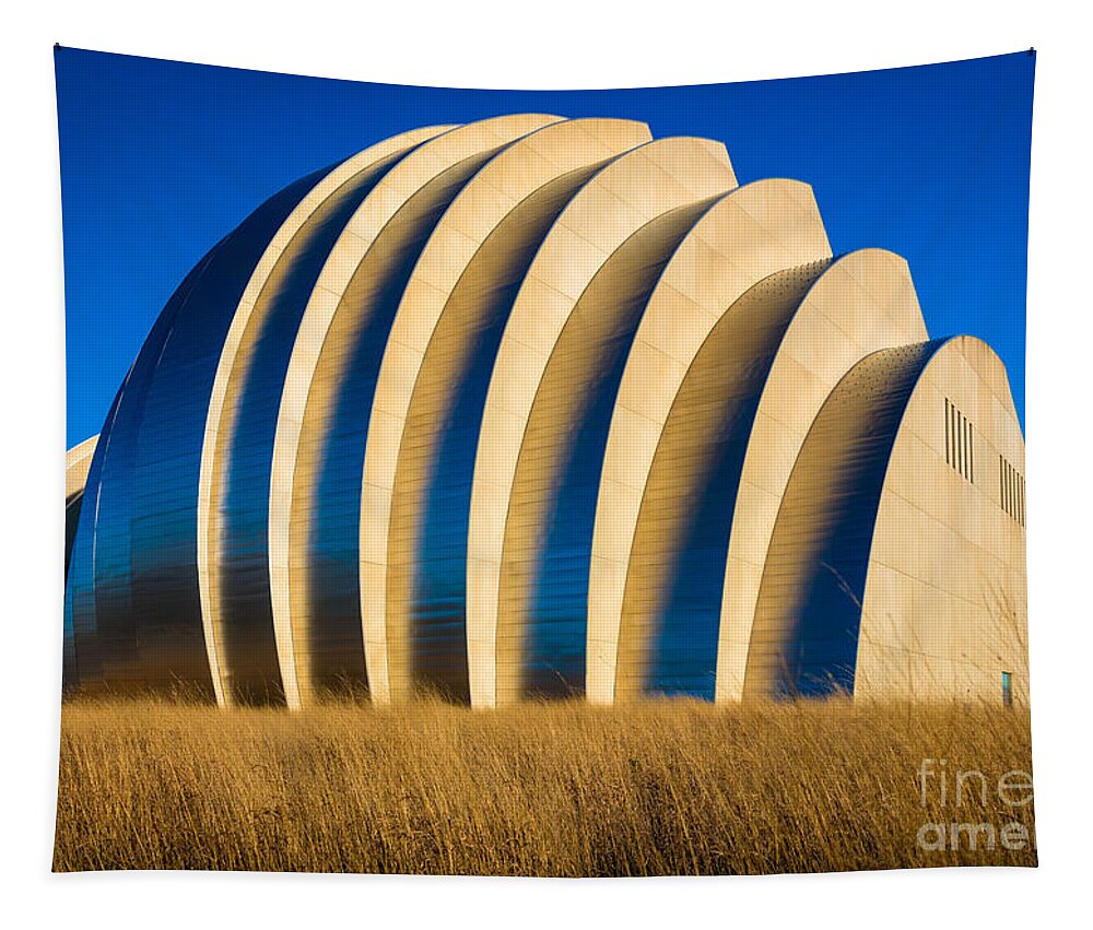 America Tapestry featuring the photograph Kauffman Center for the Performing Arts by Inge Johnsson