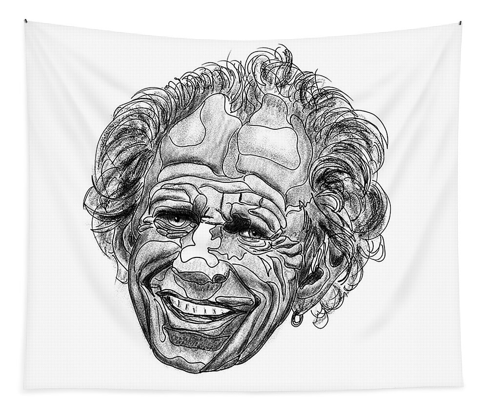 Portrait Tapestry featuring the digital art Keith Richards by ThomasE Jensen
