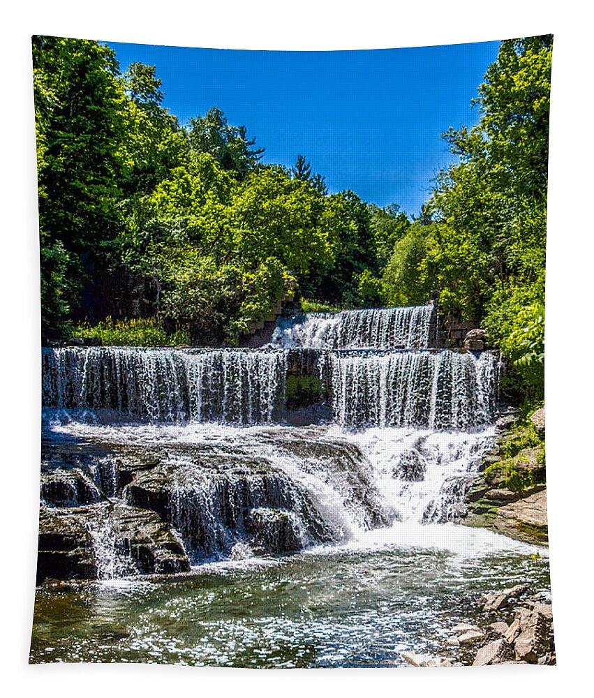 Keuka Tapestry featuring the photograph Keuka Outlet Waterfall by William Norton