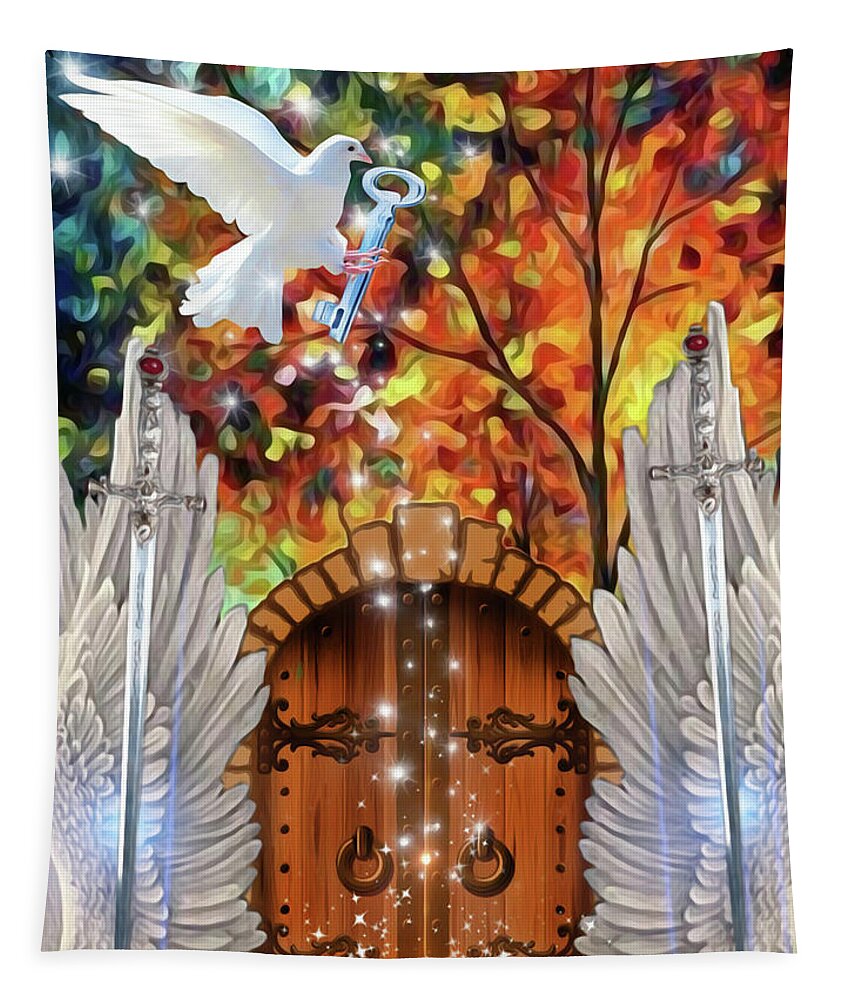 Jennifer Page Tapestry featuring the digital art Key to the Word by Jennifer Page