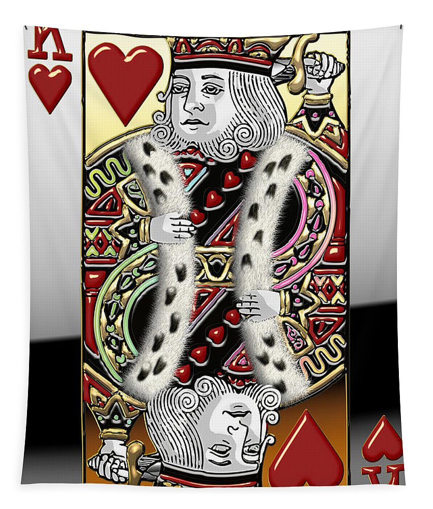 'gamble' Collection By Serge Averbukh Tapestry featuring the digital art King of Hearts  by Serge Averbukh