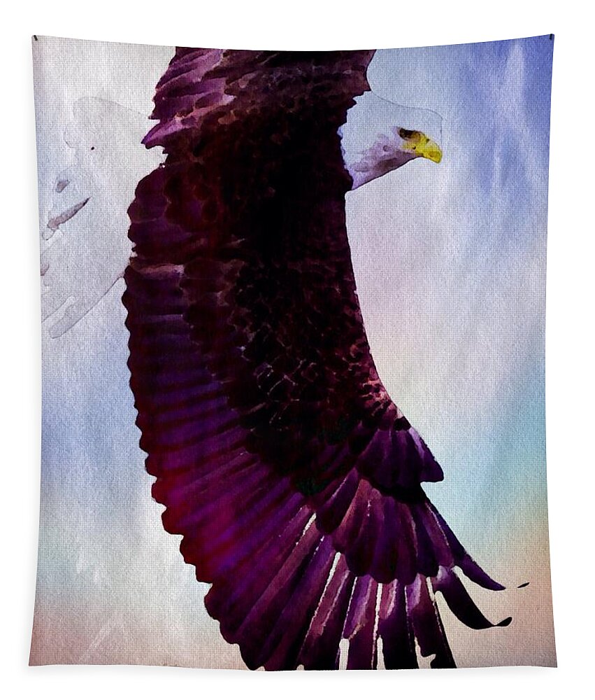Eagle Tapestry featuring the painting King of the Skies by Mark Taylor