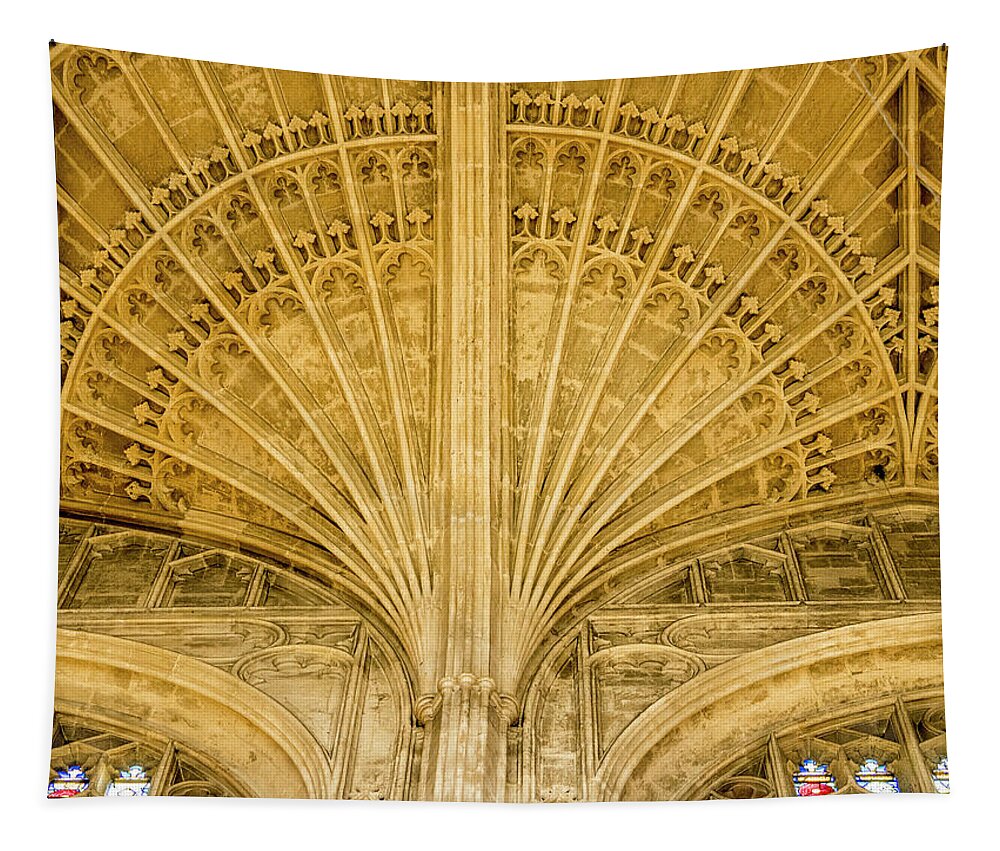 Jean Noren Tapestry featuring the photograph Kings College Chapel Ceiling by Jean Noren