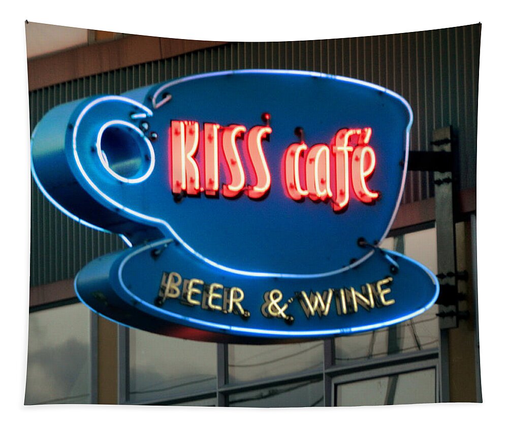 Urban Tapestry featuring the photograph Kiss Cafe by Kathleen Grace