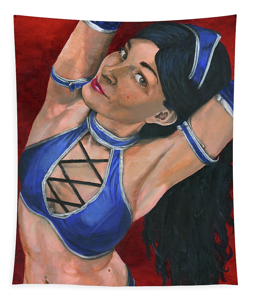 Cosplay Tapestry featuring the painting Kitana by Matthew Mezo