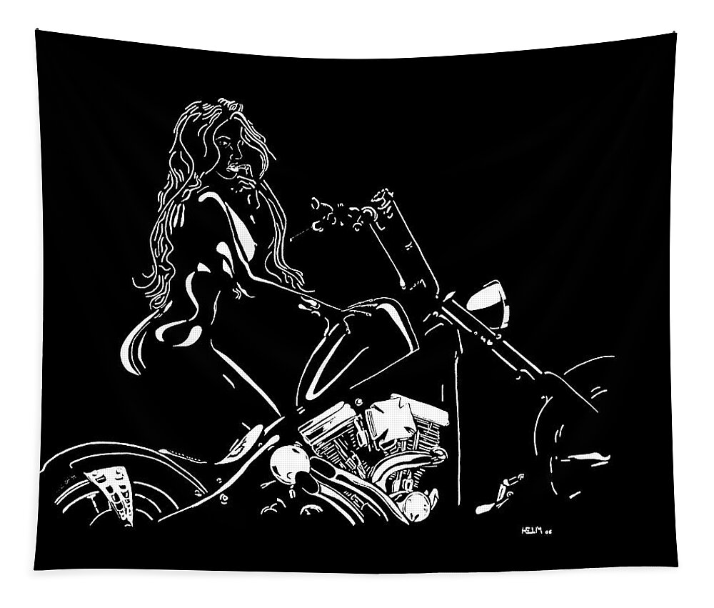 Sex Photographs Tapestry featuring the drawing Kitty-Kitty by Mayhem Mediums