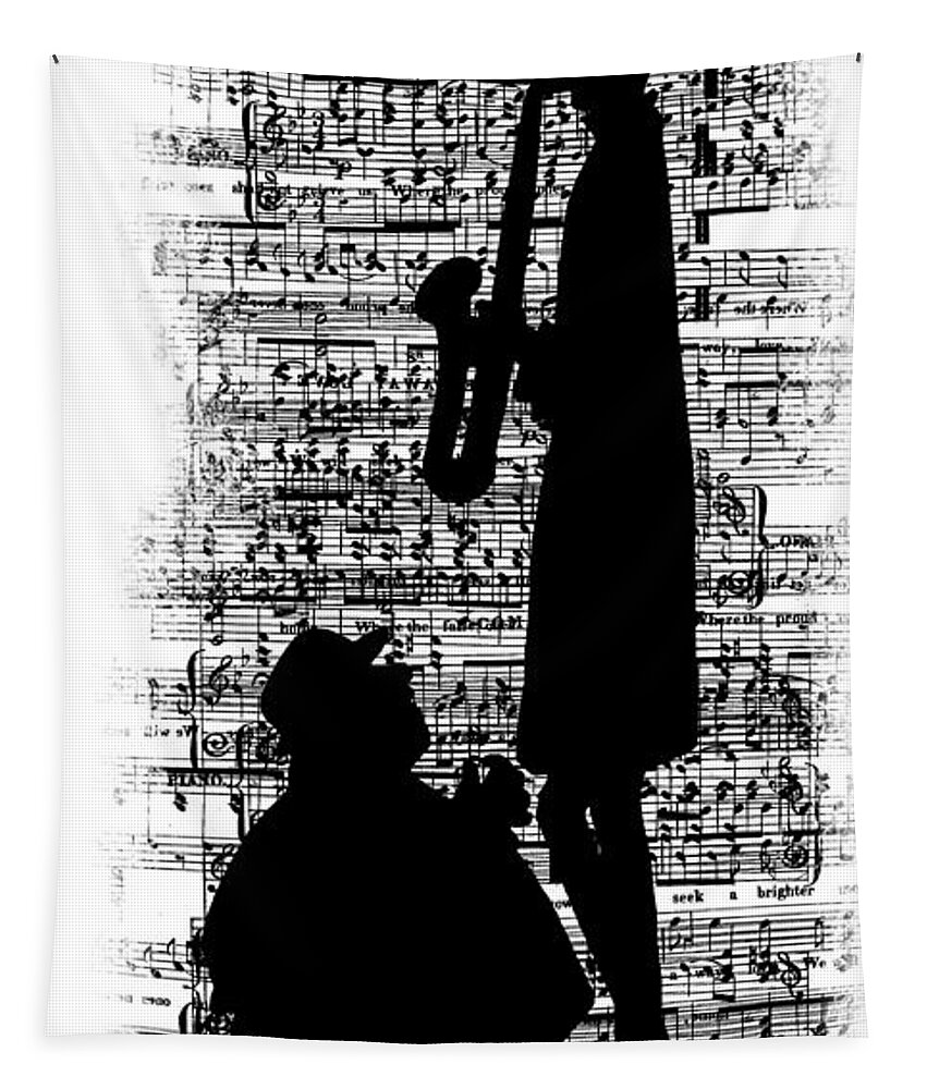 Musicians Tapestry featuring the digital art Knowing the Score Transparent Background by Barbara St Jean