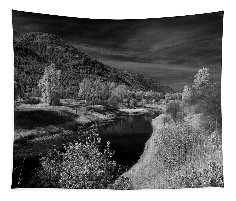 B&w Tapestry featuring the photograph Kootenai Wildlife Refuge in Infrared 3 by Lee Santa