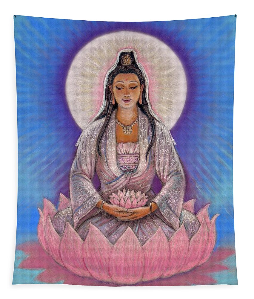 Kuan Yin Tapestry featuring the painting Kuan Yin by Sue Halstenberg
