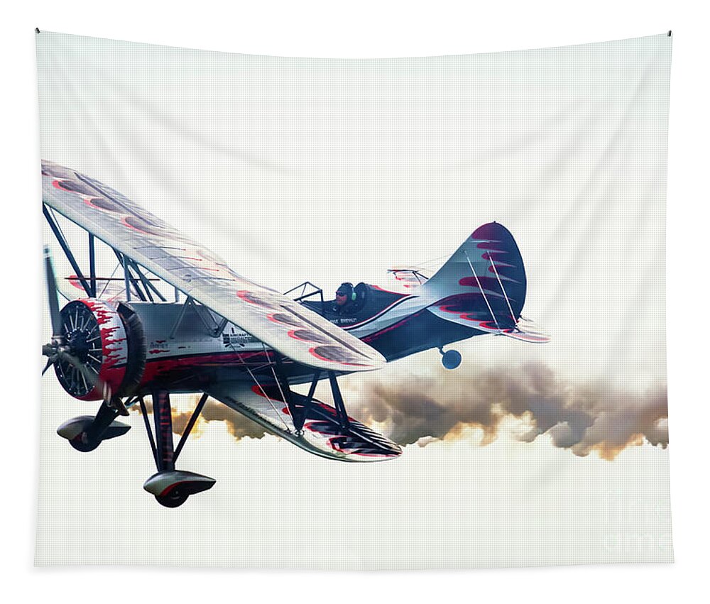 Biplane Tapestry featuring the photograph Kyle Franklin Dracula Biplane by Rene Triay FineArt Photos