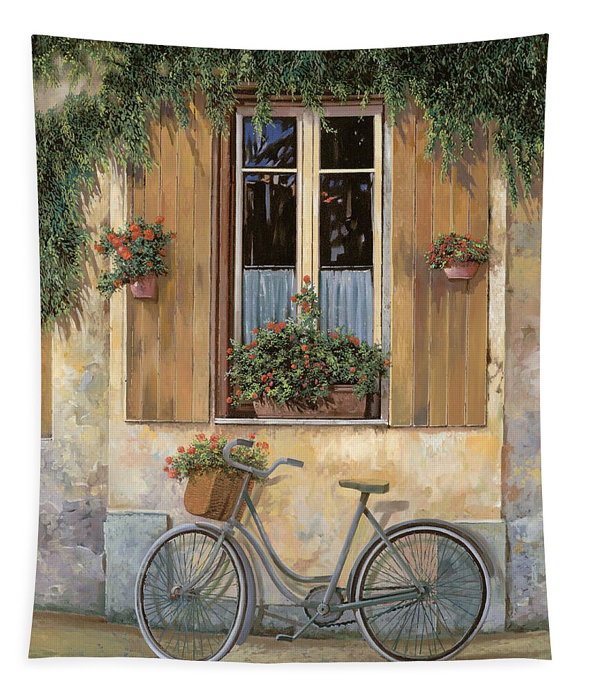 #faatoppicks Tapestry featuring the painting La Bicicletta by Guido Borelli