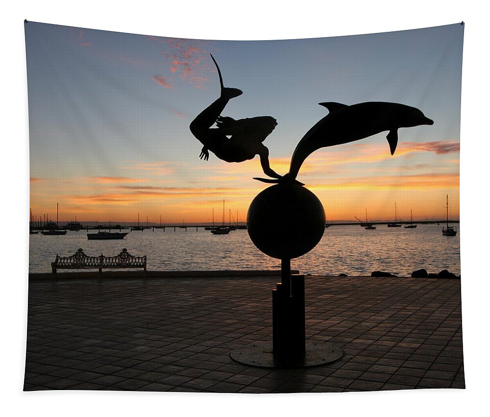 Sculptures Tapestry featuring the photograph La Paz Malecon, Baja Sur by Robert McKinstry