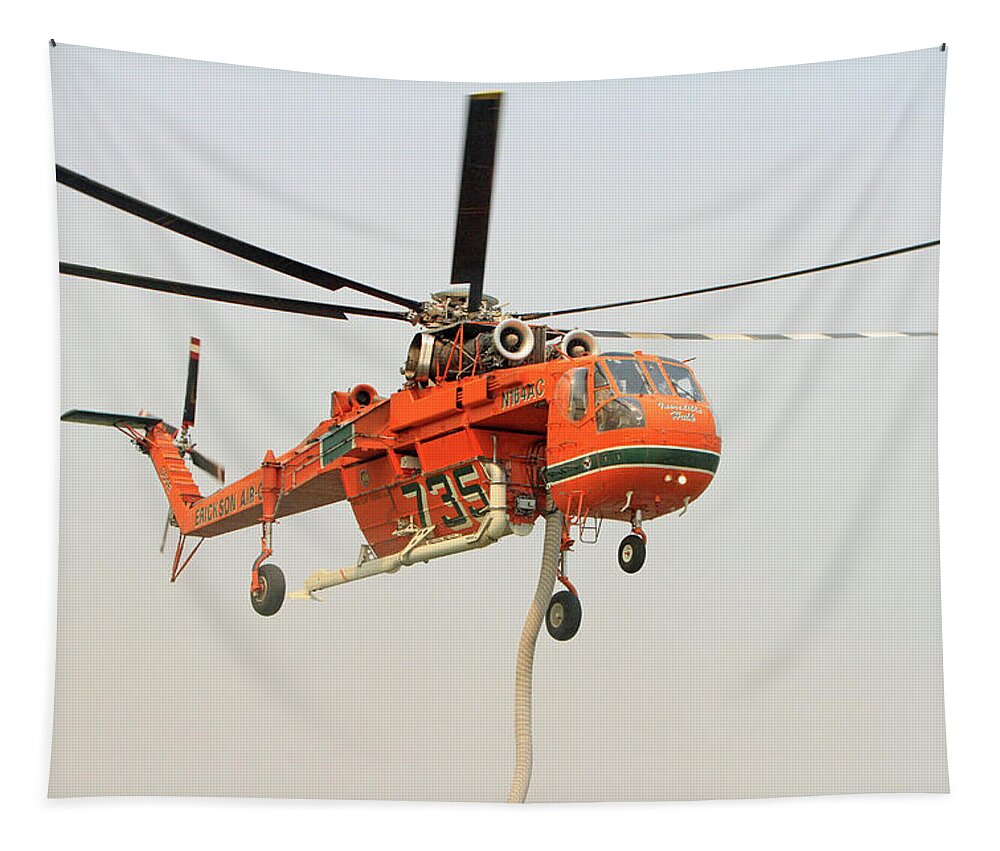 Erickson Sky Crane Tapestry featuring the photograph La Tuna Fire 38 by Shoal Hollingsworth