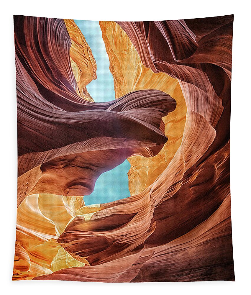 Antelope Canyon Tapestry featuring the photograph Lady and the Eagle by Robert Fawcett