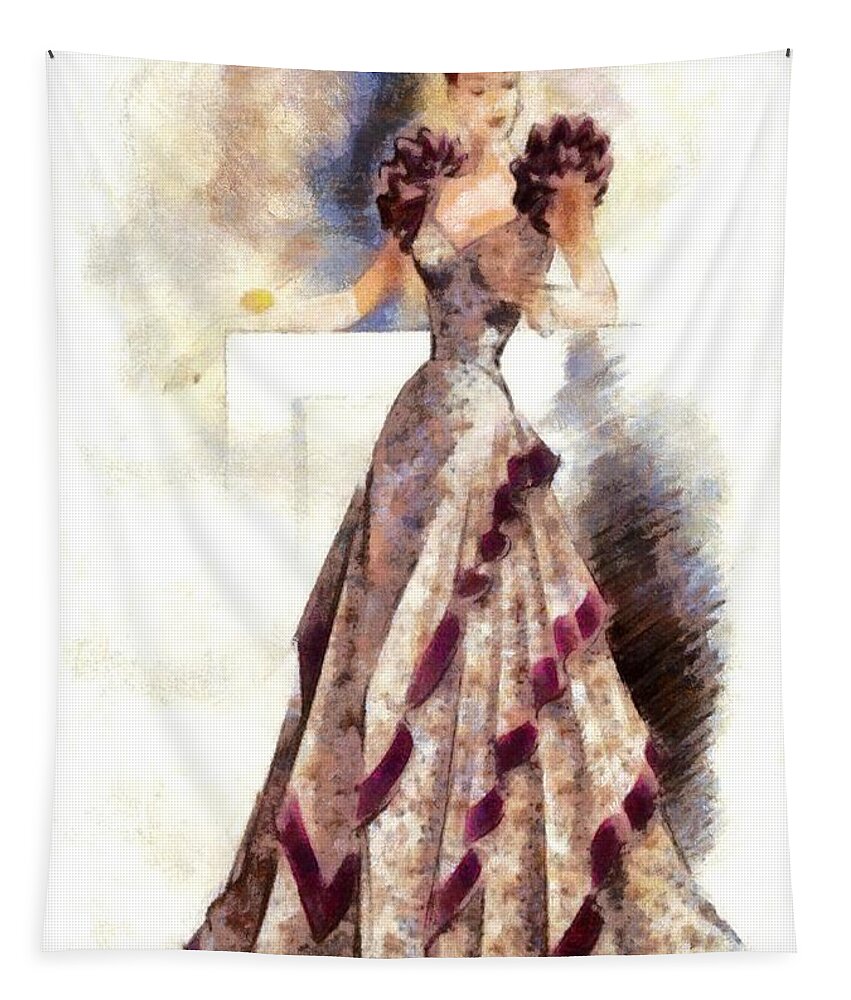 Portrait Tapestry featuring the digital art Lady Elegance by Charmaine Zoe