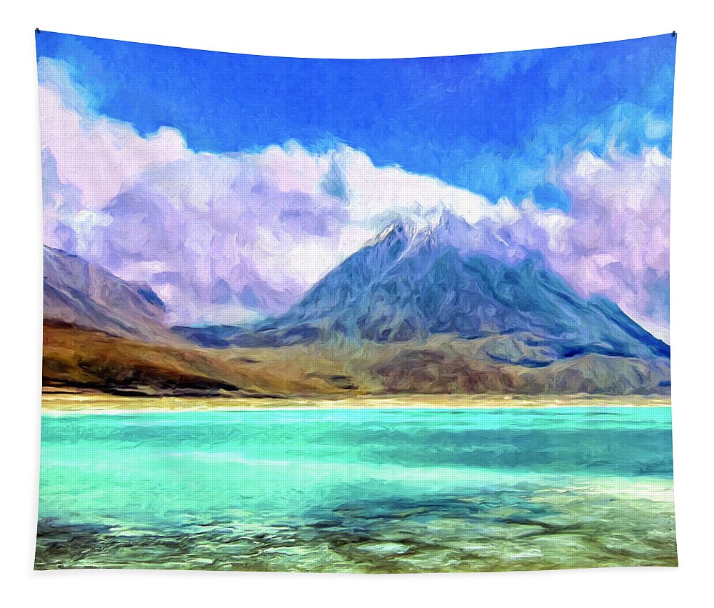 Laguna Verde Tapestry featuring the painting Laguna Verde by Dominic Piperata