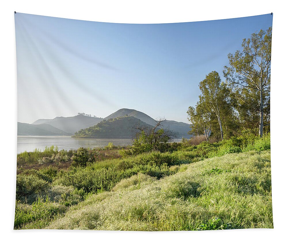 California Tapestry featuring the photograph Lake Hodges - Fletcher Point by Alexander Kunz