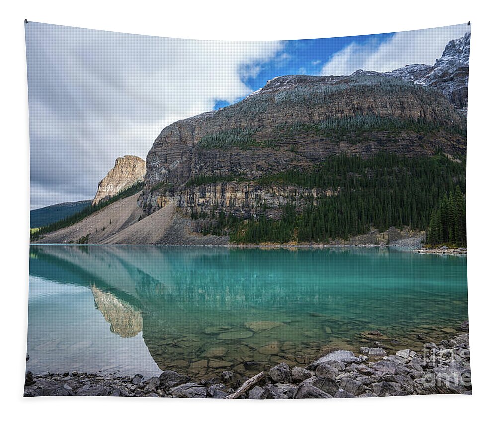 Lake Moraine Tapestry featuring the photograph Lake Moraine Wide Perspective by Mike Reid