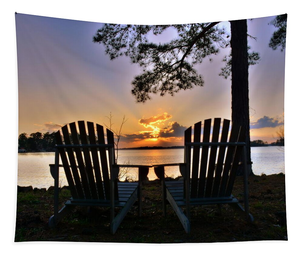 Lake Murray Relaxation Tapestry featuring the photograph Lake Murray Relaxation by Lisa Wooten