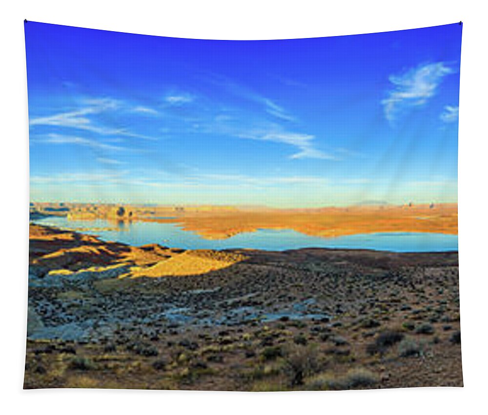 Lake Powell Tapestry featuring the photograph Lake Powell Sunset by Raul Rodriguez